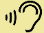 Image of an ear to symbolize videos with closed captioning