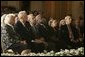 Associate Justices of the U.S. Supreme Court are in attendance Thursday, Sept. 29, 2005, during swearing-in ceremonies for Chief Justice John G. Roberts. From left are: Justice Sandra Day O'Connor; Justice Anthony Kennedy; Justice David H. Souter; Justice Clarence Thomas; Justice Ruth Bader Ginsburg and Justice Stephen G. Breyer. White House photo by Krisanne Johnson