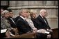 President George W. Bush, Laura Bush, Lynne Cheney and Vice President Cheney attend the National Day of Prayer and Remembrance Service at the Washington National Cathedral in Washington, D.C., Friday, Sept. 16, 2005. White House photo by Eric Draper