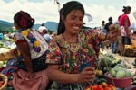 Photo: Central American women in colorful farmers market