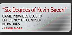 'Six Degrees of Kevin Bacon' Game Provides Clue to Efficiency of Complex Networks