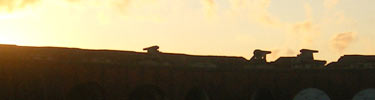 Sunrise over fort walls