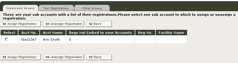 FFRM Assign/Unassign Registrations