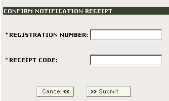 FFRM Confirm Notification Receipt