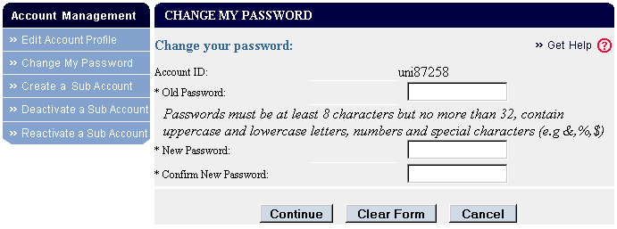 Change my password