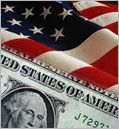 Flag and money graphic 