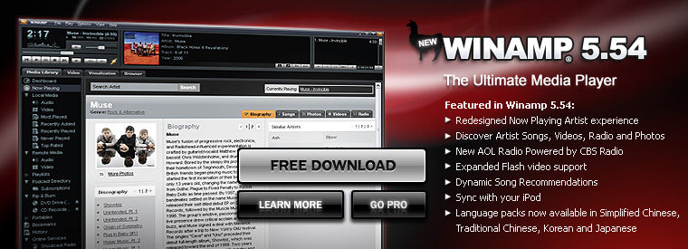 Winamp Media Player - MP3 Player, Multimedia Player 