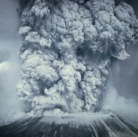 Eruption of Mount St Helens volcano