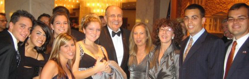 Photo: Angelina Aucello, Cristina Bandino, Jacqueline Cislo, Christina Luzzi, Danielle McCartan, Briana Sarapochillo and Matthew Sullivan with Rudy Giulliani