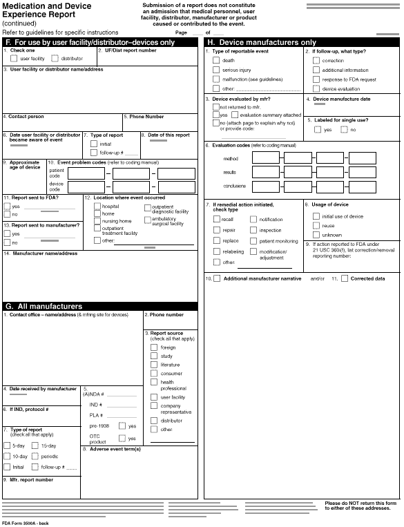 Medwatch Form, Page 2