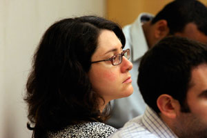 Molecular Endocrinology Group Fellow Jody White, Ph.D., sat next to Revollo during the panel.