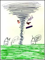 Thumbnail of a Alabama Christian Academy student's drawing of a tornado. Click for larger view.