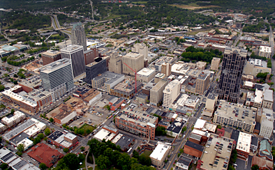 Aerial view of the city of Raleigh