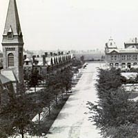 Looking west from Market Hall in Pullman, c. 1893