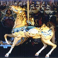 Horse with blue trim, Looff Carousel