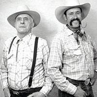 Father and son cowboy poets Harold and Bill Lowman, May 1997