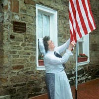Flag-raising at Stone House Museum, 1996