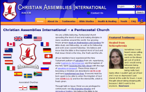 New front page of Pentecostal Christian church
