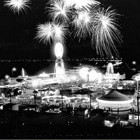 Buccaneer Days Carnival and fireworks in late 1950s