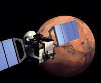 A graphic image that represents the Mars Express (ASPERA-3) mission