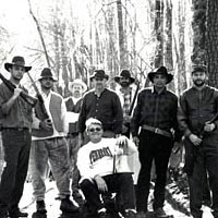 Producer-director-writer Van Coleman with sheriff's cronies on location, March 1999