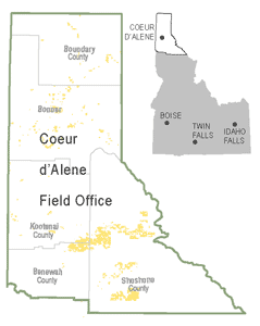 Coeur d'Alene Field Office bounary map