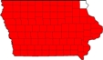 Iowa map of first SCN infestation by county