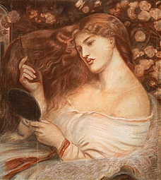 Chalk drawing of a young woman. Click to enlarge.