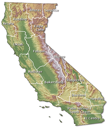 Map of BLM-California Field Offices
