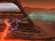 artist concept of possible Mars methane source