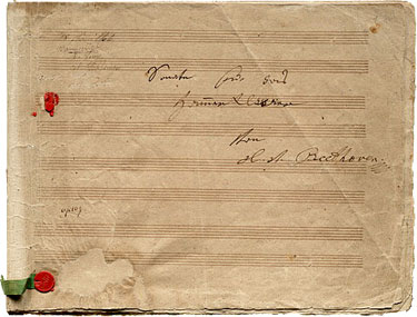 Image of Beethoven Sonata manuscript cover