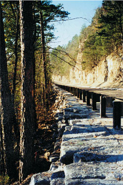 Photo of natural stone retaining wall and guardrails
