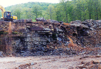 Photo of quarry used to gather stones for retaining wall