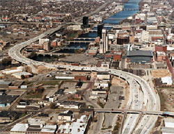 Aerial photo of reconstructed section of U.S. 131 in Michigan