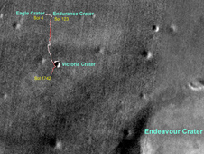 Opportunity Sol 1742 Traverse Map with Endeavour Crater