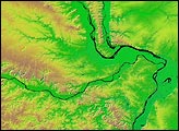 Relief Map of St. Louis, Missouri