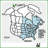 Distribution of Salix humilis Marsh. var. humilis. . 