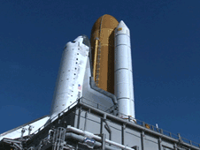 Discovery rolls to the launch pad.