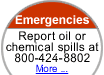 Emergencies -- report oil or chemical spills at 800-424-8802