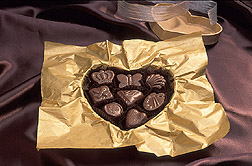 Gourmet vegan chocolates made with Nutrim, a product that can substitute for dairy products in baking. 