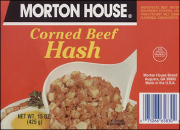 Label, recalled corned beef hash