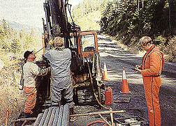 Borehole drilling team using PDA.