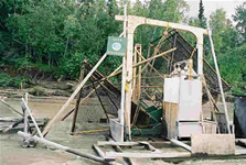 "Native Alaska fish wheel on the Yukon River"