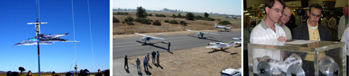 image of plane landing, runway and people in a competition for a moon glove