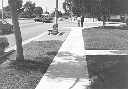 Redesigned curbs, gutters and sidewalks improve pedestrian safety.