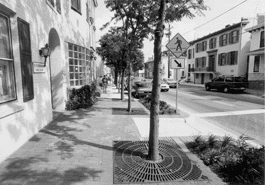 Pedetrian-friendly area in Westminister, Maryland.