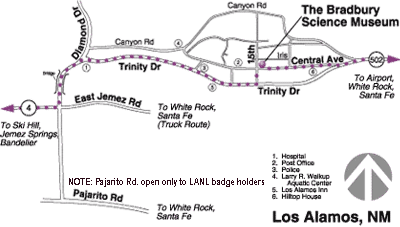 map of downtown Los Alamos