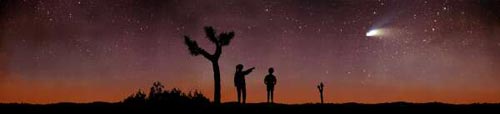 Comet in the desert sky.