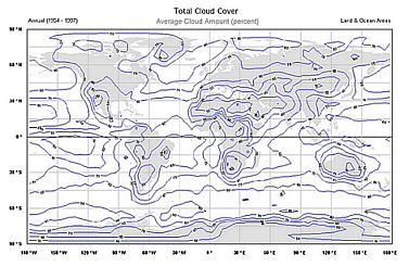 Map of Worldwide Total Cloud Cover