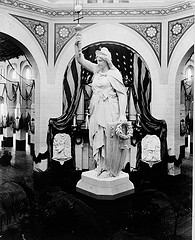 Statue of America in the U.S. National Museum Decorated for Garfield Inaugural Ball by Smithsonian Institution